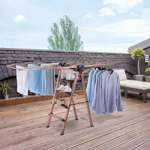 Rackaphile Clothes Drying Rack 2 in 1 Laundry Drying Rack Step Ladder Aluminu...