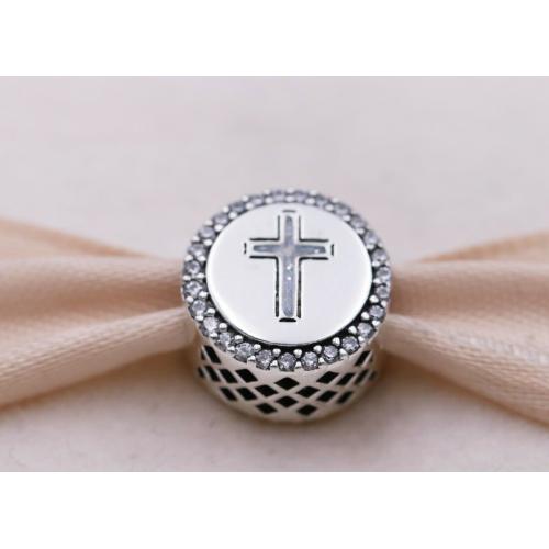 New Authentic Pandora 925 ALE 792016 Silver Christmas Faith Cross Bead Charm 