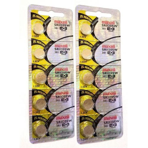 10 MAXELL LR1120 AG8 191 391 SR1120 381 LR55 BATTERY