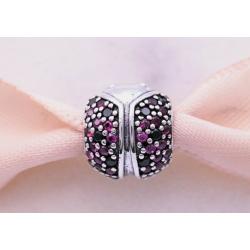 Authentic Pandora Silver 925 ALE Charm Sparkling Ladybug CZ Bead 791484