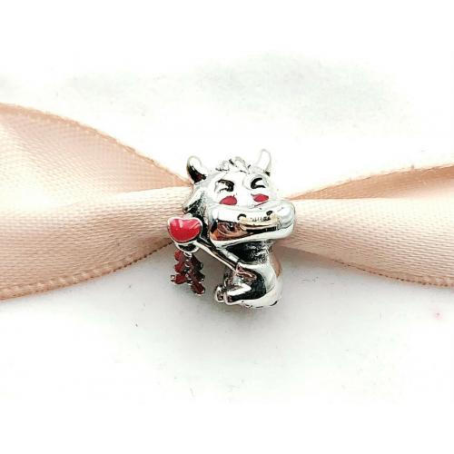 New Authentic Pandora Cute Ox 799268C01 Sterling Silver Charm With 14k Bead 