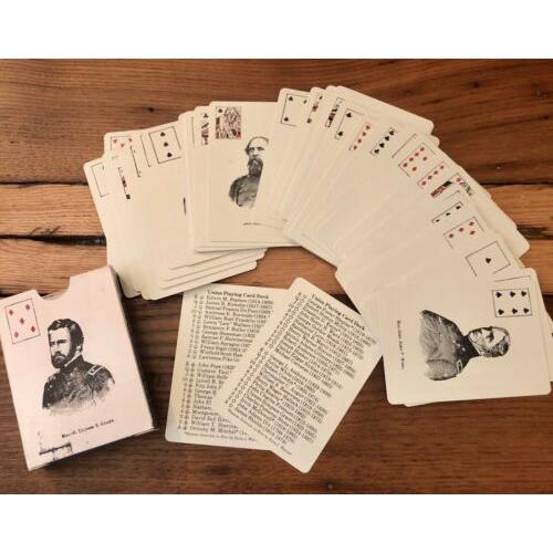 Union Generals Civil War Deck Playing Cards Made in USA 52 +2 Extra