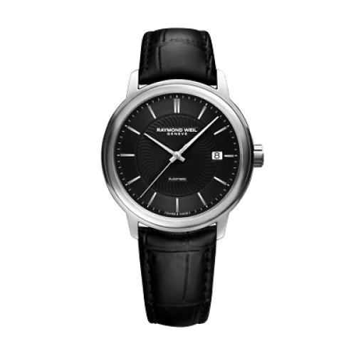 Raymond Weil Maestro Men's Automatic Black Dial Leather Watch 2237-STC-20001