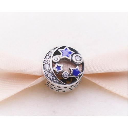  Authentic Pandora Silver 925 Vintage Night Sky Shimmering Blue charm 791992 ZC