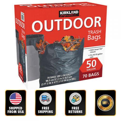 Kirkland 50 Gallon Outdoor Trash Bag Black x 70