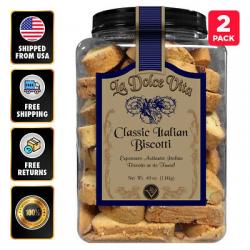 2 Packs La Dolce Vita Classic Italian Biscotti Cantucci 40 Oz Each Pack