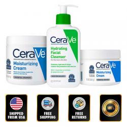 3 Pack CeraVe Cream & Hydrating Cleanser Very Dry Skin Face Body Moisturize EXP
