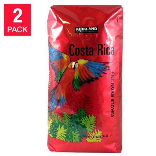 2 Pack Kirkland Costa Rica Coffee 3 Lb Bag Kosher Dark Roast Whole Bean