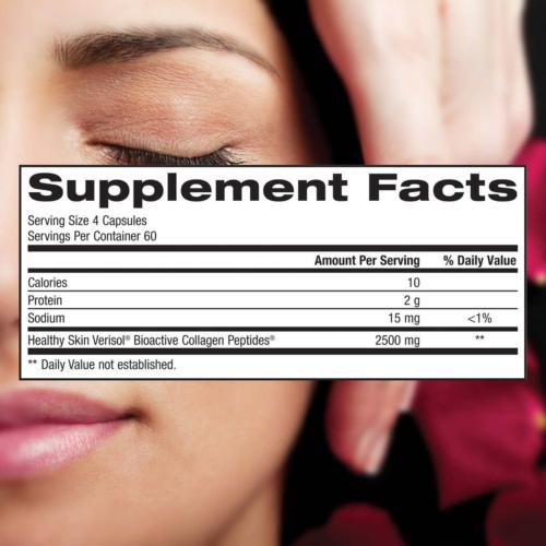 Trunature Healthy Skin Verisol Collagen 240 Caps Rejuvenate Skin Wrinkles EXP
