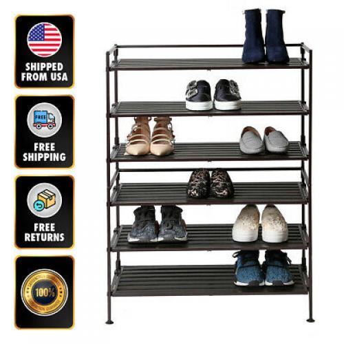 2 Pack Seville Classics 3 Tier Multi Purpose Storage Shoe Rack Adjustable