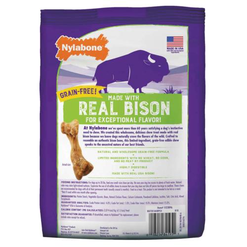 2 Pack Nylabone Grain Free Real Natural Bison Edible Dog Chews 48 Count EXP