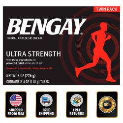 BENGAY Ultra Strength Pain Relieving Cream 2 Tubes 4 Oz Each 8 Total Non-Greasy