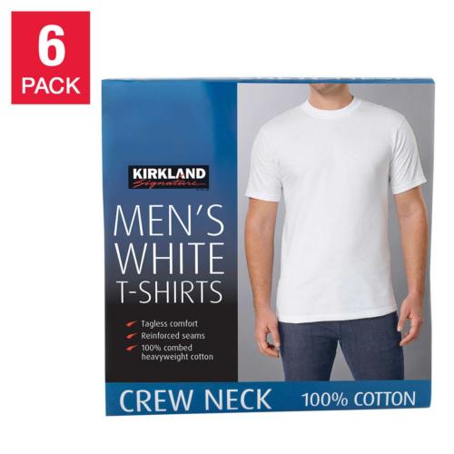 Kirkland Crew Neck T Mens Tee Undershirts Shirts Cotton Tagless White XL X-Large