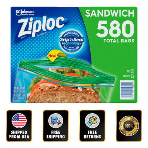 4 Pack Ziploc Seal Top Bag Sandwich 145 Count New Easy Open Tabs Keep Fresh #1