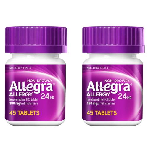 Allegra Allergy Non-Drowsy 90 Tablets Relieves Sneezing Itchy Eyes & Throat EXP