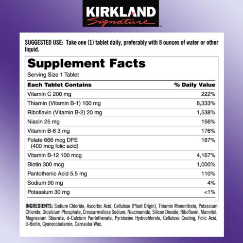 B Super Complex 500 Kirkland Electrolytes One Per Day Vitamin C Tablet 1000