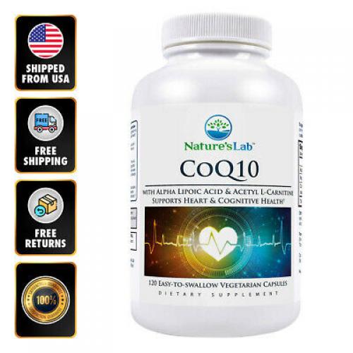 Natures Lab CoQ10 + Alpha Lipoic Acid + Acetyl L-Carnitine HCl 120 Caps EXP