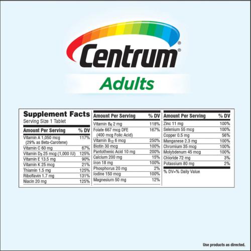 Centrum 425 Tablets Men Women Adult Multivitamin Mineral (365 + 60 Tabs) EXP