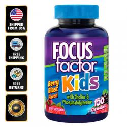 FOCUSfactor Kids (150 Chewable Tabs)  Healthy Brain Function No Gluten Dairy EXP