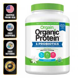Orgain USDA Organic Plant Protein Powder 2.74 Pound No Gluten Vanilla Kosher EXP