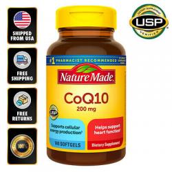 Nature Made CoQ10 200 mg 140 Softgels Anti Aging Antioxidant Heart Health EXP