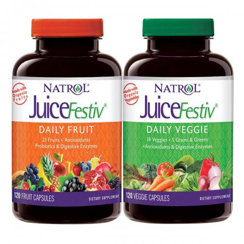 Natrol JuiceFestiv Daily Fruit & Veggie, 240 Capsules