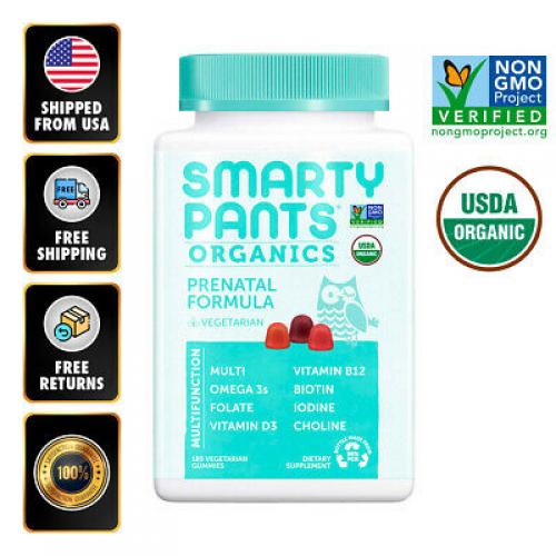 SmartyPants USDA Organic Prenatal Formula 180 Gummies Omega 3 B12 D3 No GMO EXP