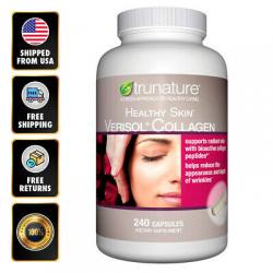 Trunature Healthy Skin Verisol Collagen 240 Caps Rejuvenate Skin Wrinkles EXP