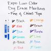 EXPO Erase Marker Kit Chisel & Fine Points Assorted Colors Quick Dry w/ Case