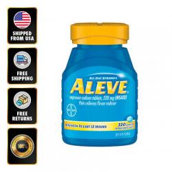 Aleve Naproxen Sodium 220 mg Pain Reliever Fever Reducer 320 Caplets Pain EXP
