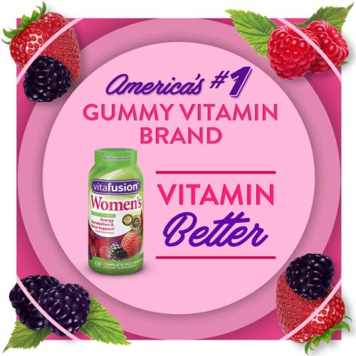 Vitafusion Womens Multivitamin 220 Gummies Energy Bone Support Gluten Free EXP