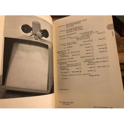 Guide to Microreproduction Equipment, second edition 1962 Fascinating History!