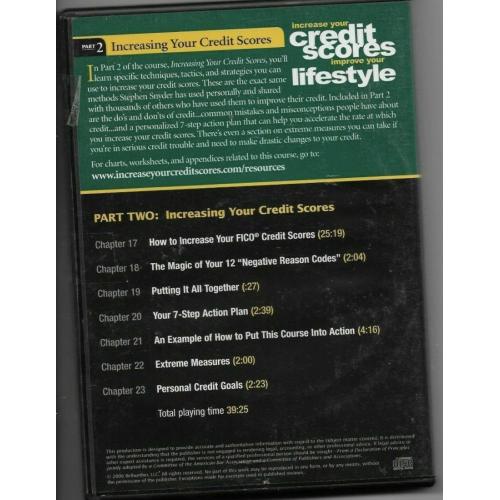 Increase Your Credit Scores Part 1, 2 & 3 Audiobook on CD 4-Disc Set