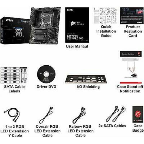 MSI Gaming Intel X299 LGA 2066 Twin Turbo M.2 Gigabit LAN DDR4 USB3.2 Gen 2 SLI