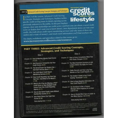 Increase Your Credit Scores Part 1, 2 & 3 Audiobook on CD 4-Disc Set