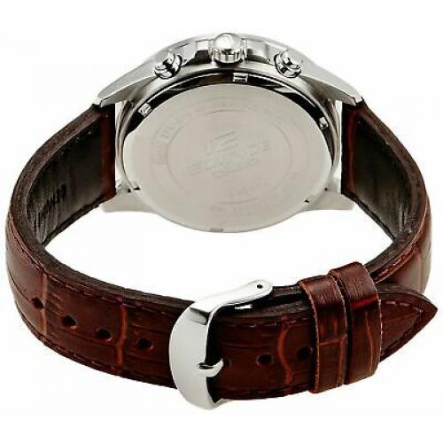 Casio Mens Edifice Stainless Steel & Brown Leather Chronograph Watch EFR526L-7AV