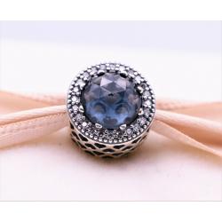 New Pandora Silver 925 Radiant Hearts Charm Sky Blue Bead 791725