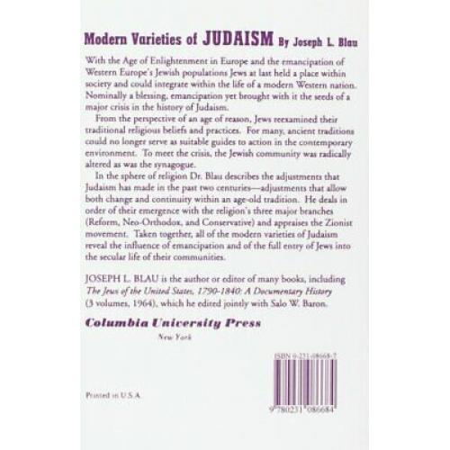 Modern Varieties of Judaism (American Lectures on the History of Religions)