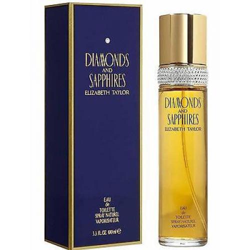 DIAMONDS AND SAPPHIRES by ELIZABETH TAYLOR 3.3 oz / 3.4 oz edt NEW in Box
