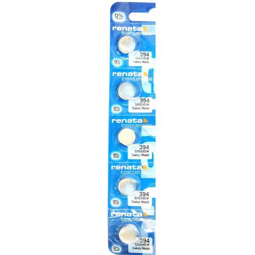 Renata 394 SR936SW 1.5V Silver Oxide Button Watch Battery- 5 Pack