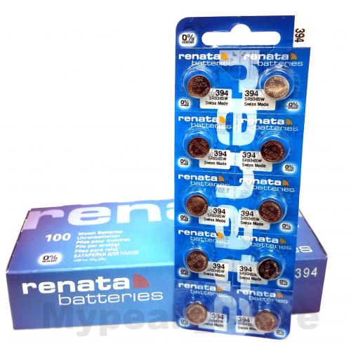 Renata 394 SR936SW 1.5V Silver Oxide Button Watch Battery- 5 Pack