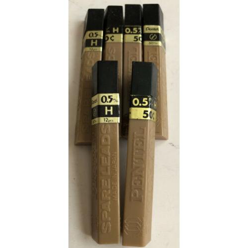 2 Tubes JIS Pentel H Mechanical Pencil Refills Ultra Fine .5mm 24 Leads Total