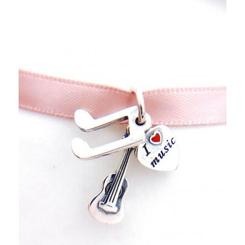 Authentic Pandora Silver 925 ALE  I Love Music Dangle Charm 791504EN09