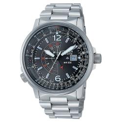 NEW Citizen Nighthawk Eco Drive Pilot Date Stainless Steel BJ7010-59E