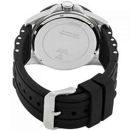 GUESS Men's Iconic Black,Stainless Steel Case,Silicone/Rubber Strap W0366G1 