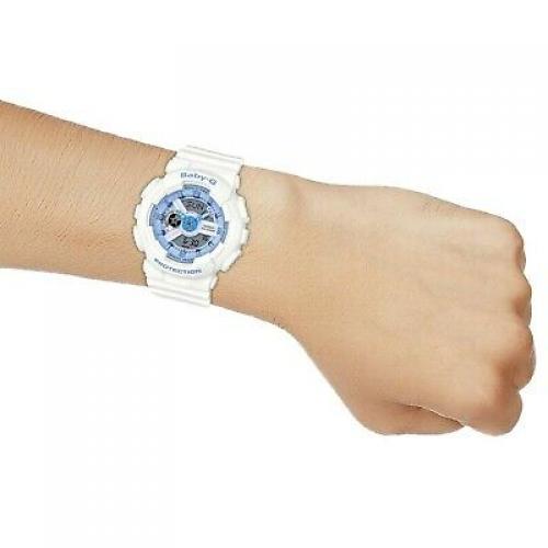 Casio Women's Baby G BA110BE-7A White Rubber Quartz Sport Watch