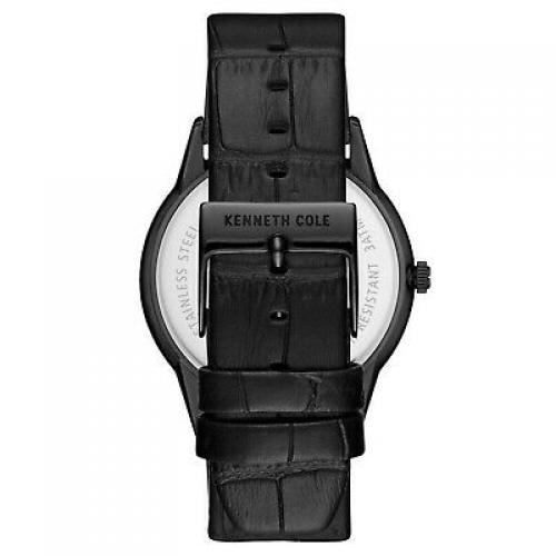 Kenneth Cole New York Men's Diamond Stainless Steel  & Leather Watch KC50916002