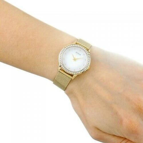 Guess Women's Chelsea White Dial & Gold Tone Stainless Steel Watch W0647L7