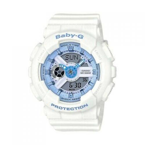 Casio Women's Baby G BA110BE-7A White Rubber Quartz Sport Watch