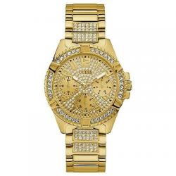 Guess Gold-Tone and Crystals Stainless Steel Women's Quartz Watch W1156L2